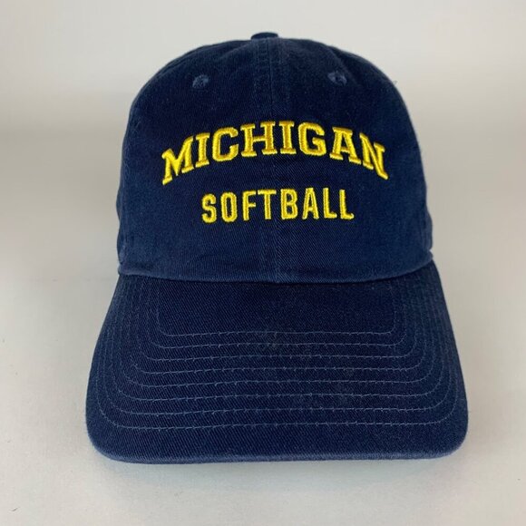 Michigan Wolverines Softball Navy Blue Nike Heritage86 Relaxed Fit Strapback Hat - Picture 2 of 5